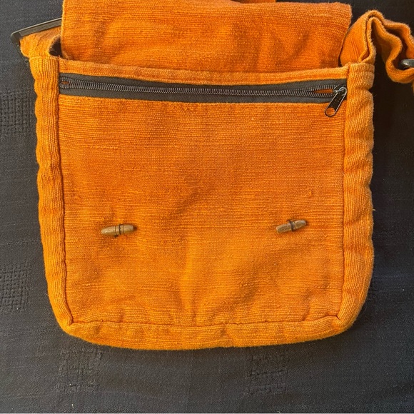 Y2K 100% Cotton made in India’s Burnt Orange crossbody Bag! Bohemian Hippie. New - Picture 13 of 14